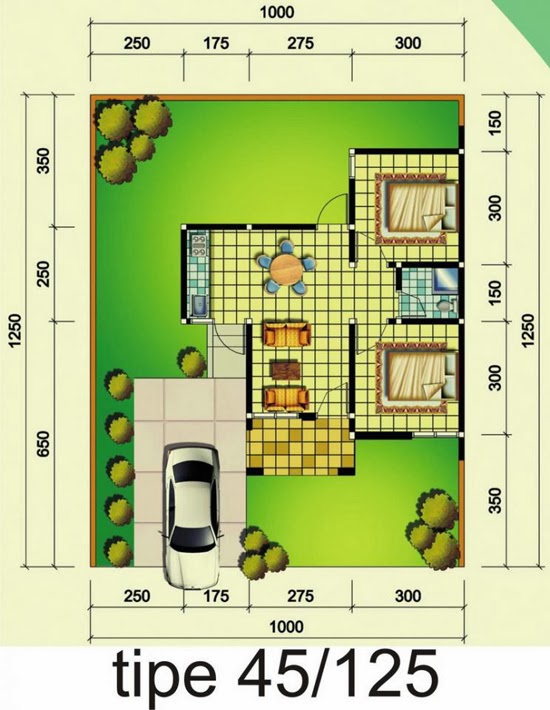 Minimalist House Plan Design Type 45 | Info Tazbhy