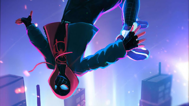 miles morales falling wallpaper