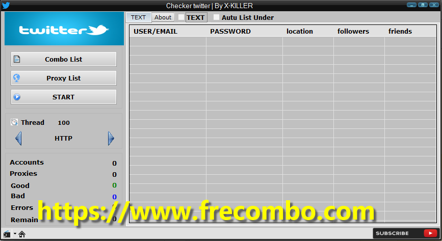 twitter Checker Account - Combo List - Combolist