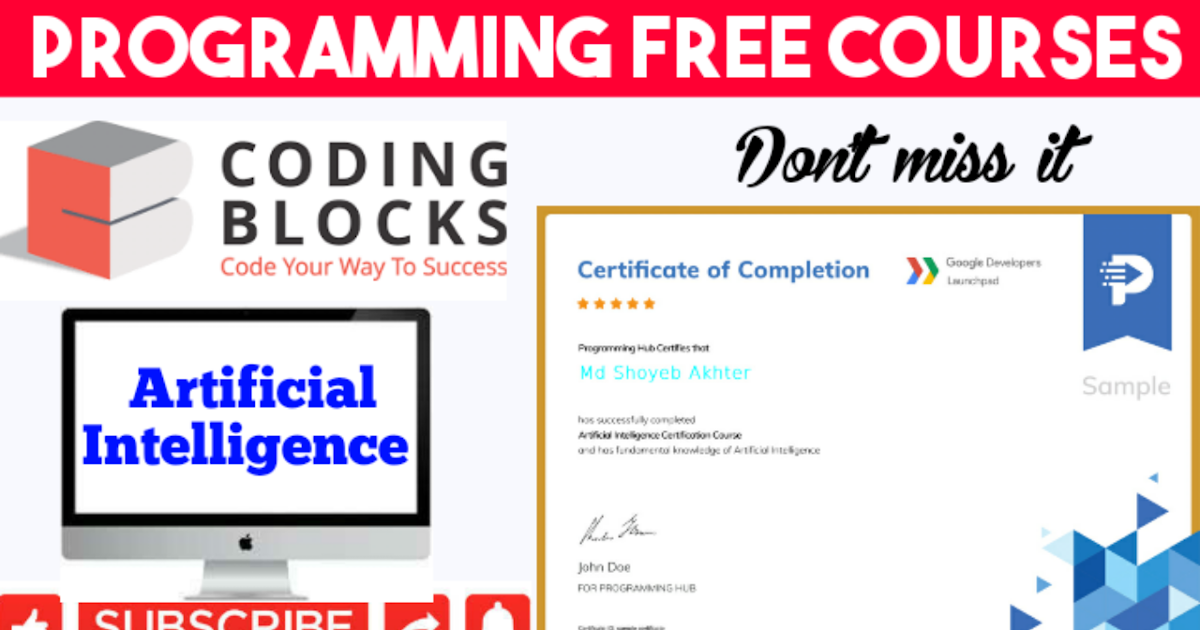 Programming Courses Certificate
