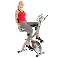 Semi-Recumbent riding position on Sunny Health & Fitness SF-B2721 Comfort XL Folding Exercise Bike