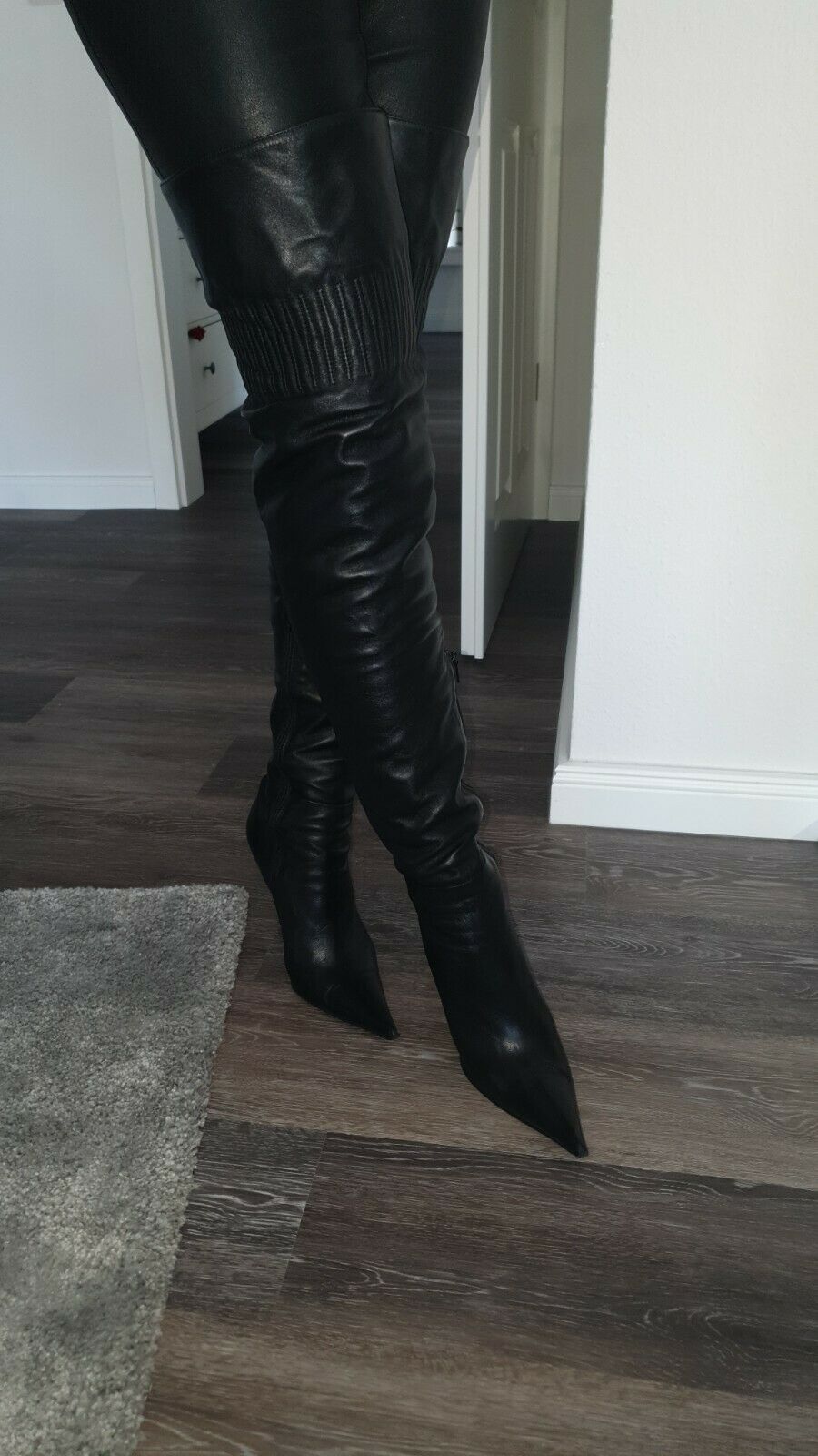 eBay Leather: Biondini black leather thigh-high boots make a rare ...