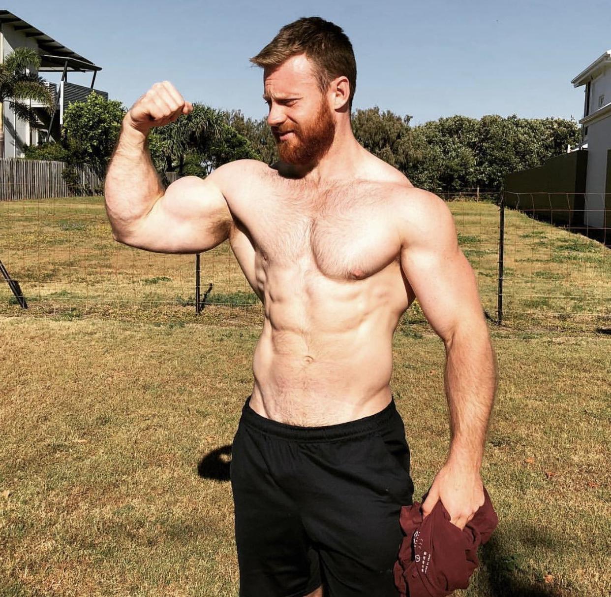 sexy-masculine-shirtless-daddy-bearded-muscular-straight-country-hunks-flexing-biceps