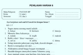 Soal Ulangan Harian Pai Kelas 1 Semester 2 K 13 Ilmu Pengetahuan 10