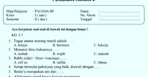 Soal Kd 39 Bahasa Indonesia K13 Kelas 7 Semester 2