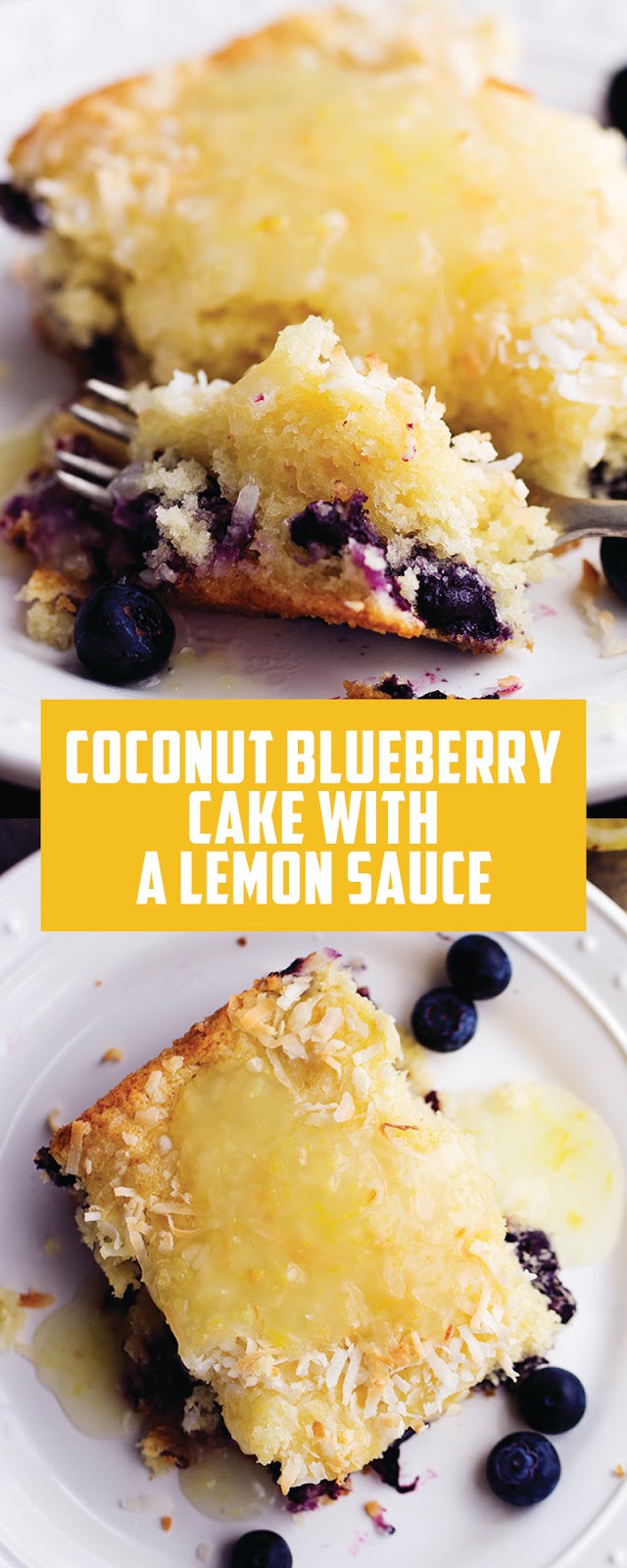 COCONUT BLUEBERRY CAKE WITH A LEMON SAUCE