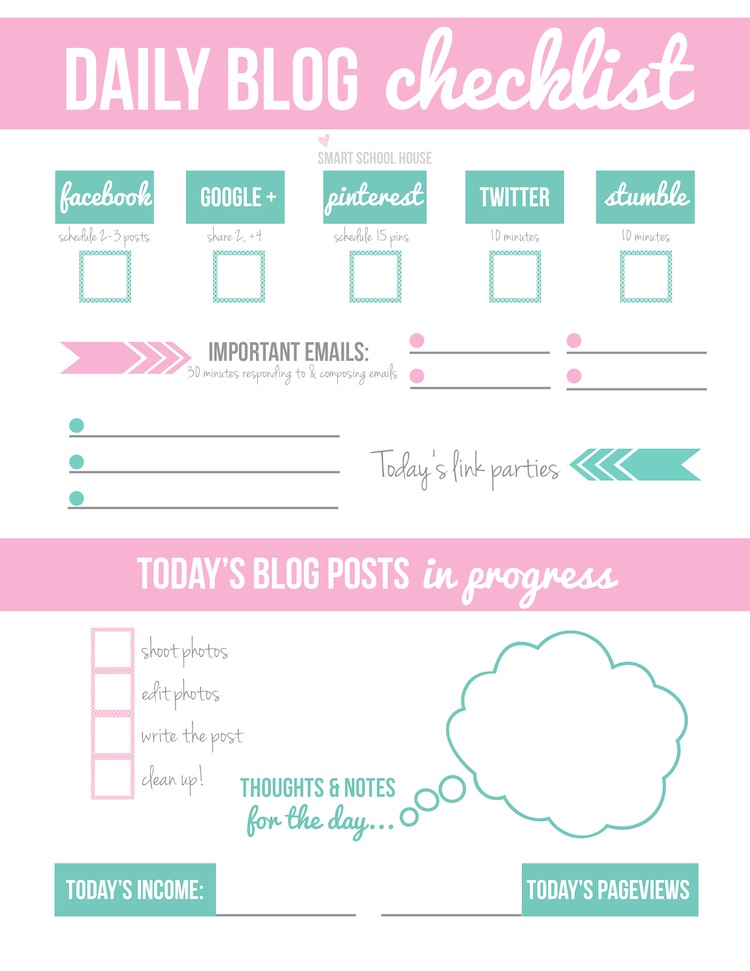 Daily Blog Checklist