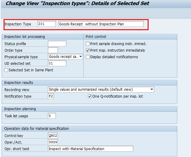 How to create customize inspection type SAP Online Guides