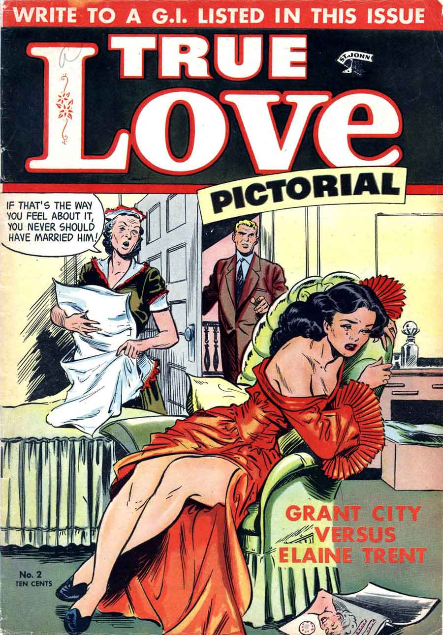 Matt Baker golden age 1950s romance comic book cover - True Love Pictorial #2