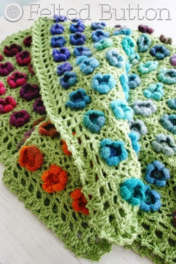 Monet's Garden Throw crochet pattern by Susan Carlson of Felted Button