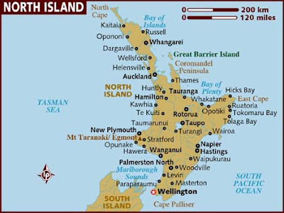 Political Map of North Island New Zealand