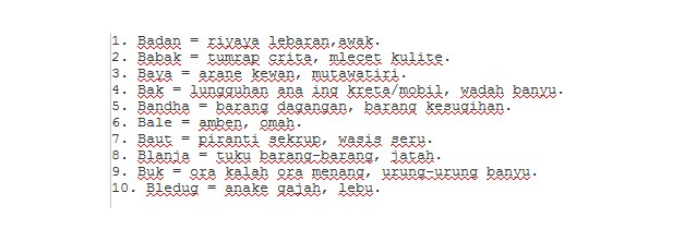 Homonim Bahasa Jawa