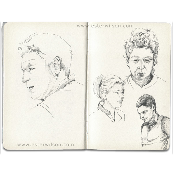 Drawing portraits from my sketchbook