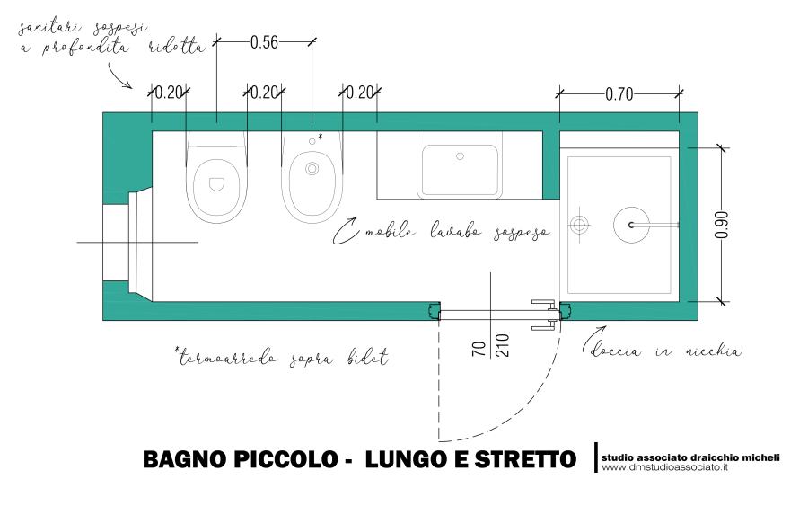 Progetto bagno piccolo lungo e stretto