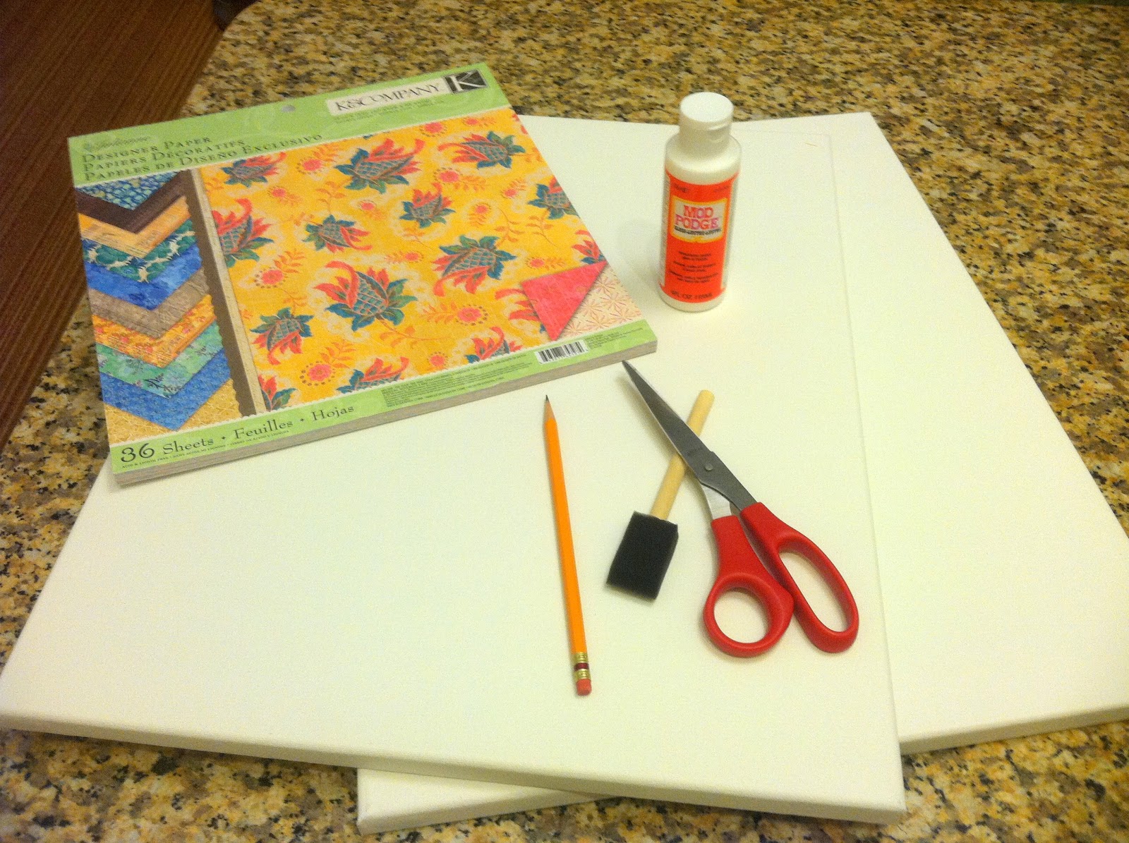 Arts and Crafts DIY Paper Cutouts on Canvas (1)