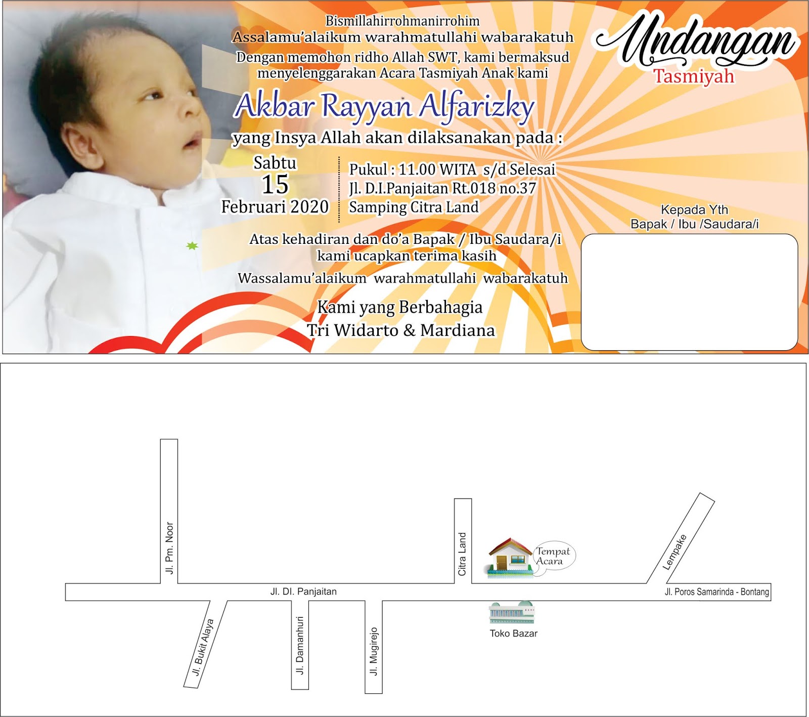 pajarberkah.com: Contoh undangan Tasmiyah & Aqiqah