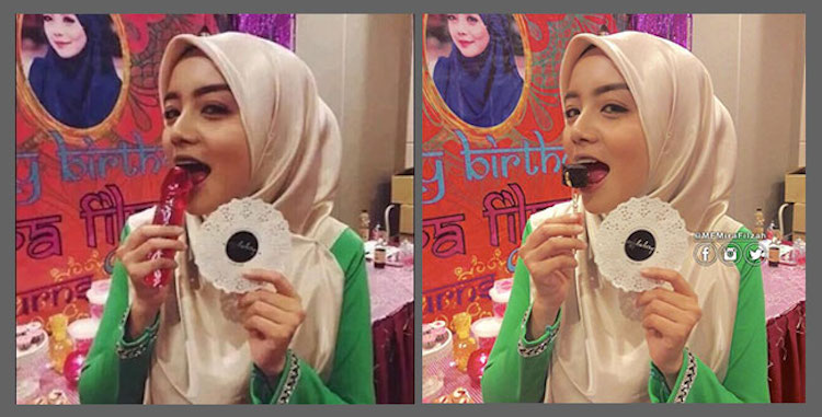 Gambar Mira Filzah 'Pegang' Replika Alat Sulit Lelaki Palsu Berita Viral