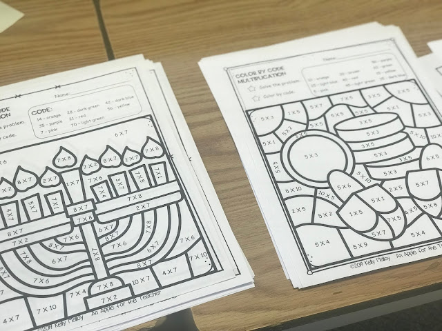 Hanukkah Color By Number Math Facts Practice Multiplication