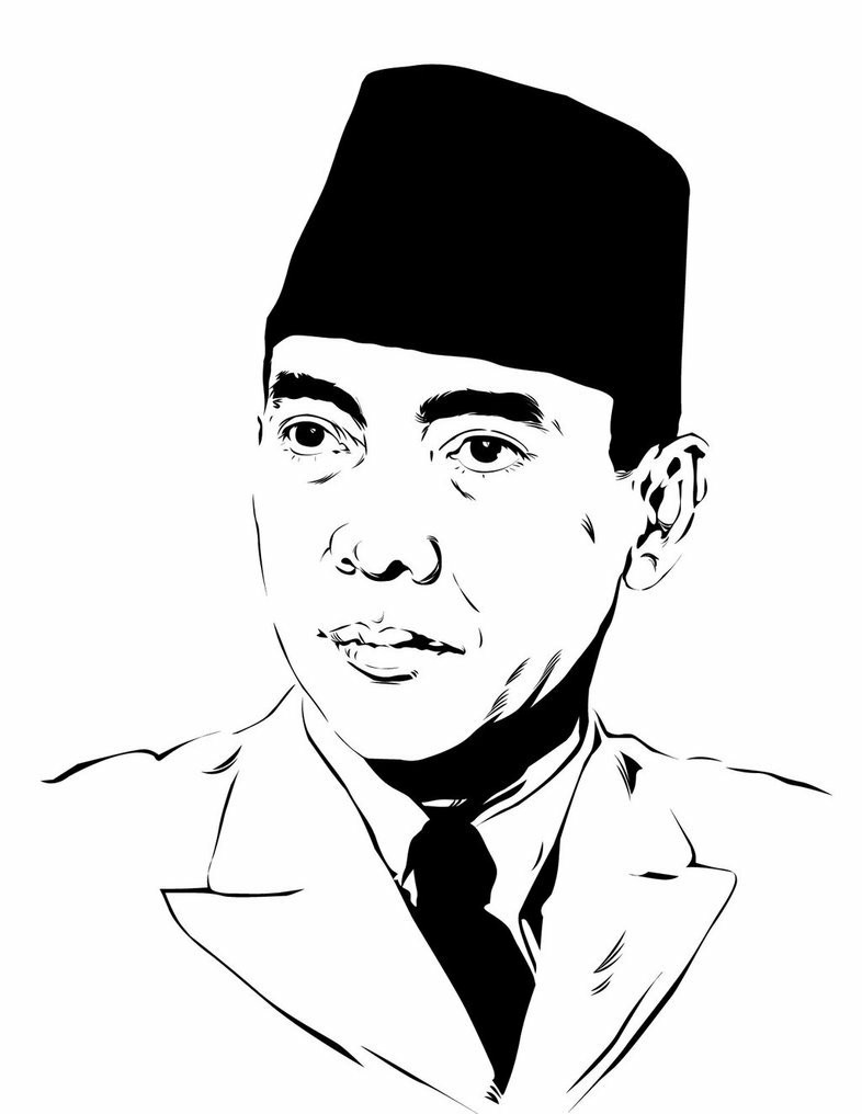 Gambar Mewarnai Soekarno Pahlawan Nasional Indonesia ...