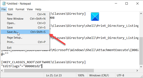 วิธีเพิ่มคุณสมบัติ Print Directory ให้กับ File Explorer ใน Windows 10