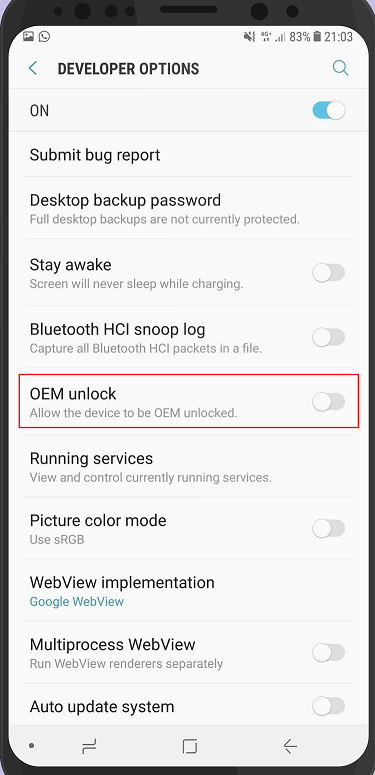 Fix Missing Oem Unlock Button On The Samsung Galaxy S9 S8 Note8