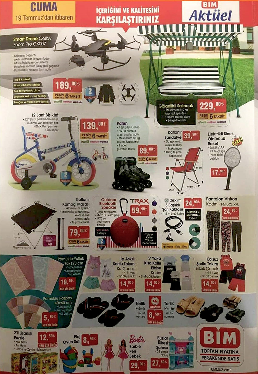 BİM 19 Temmuz 2019 Aktüel Ürünler Kataloğu YENİ YAYINLANDI Pratik Tarifim