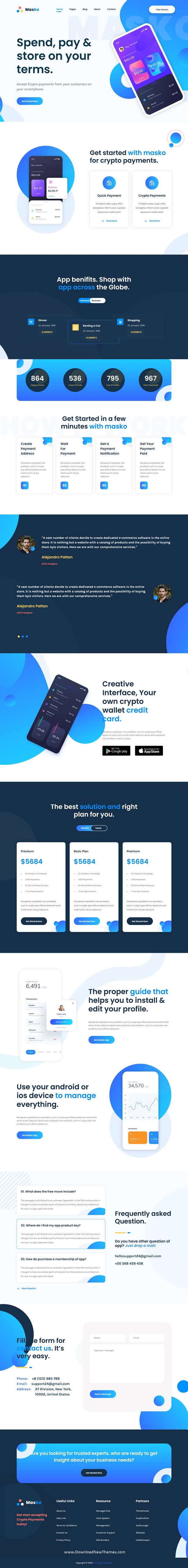BitCoin & Cryptocurrency App Landing Page HTML Template