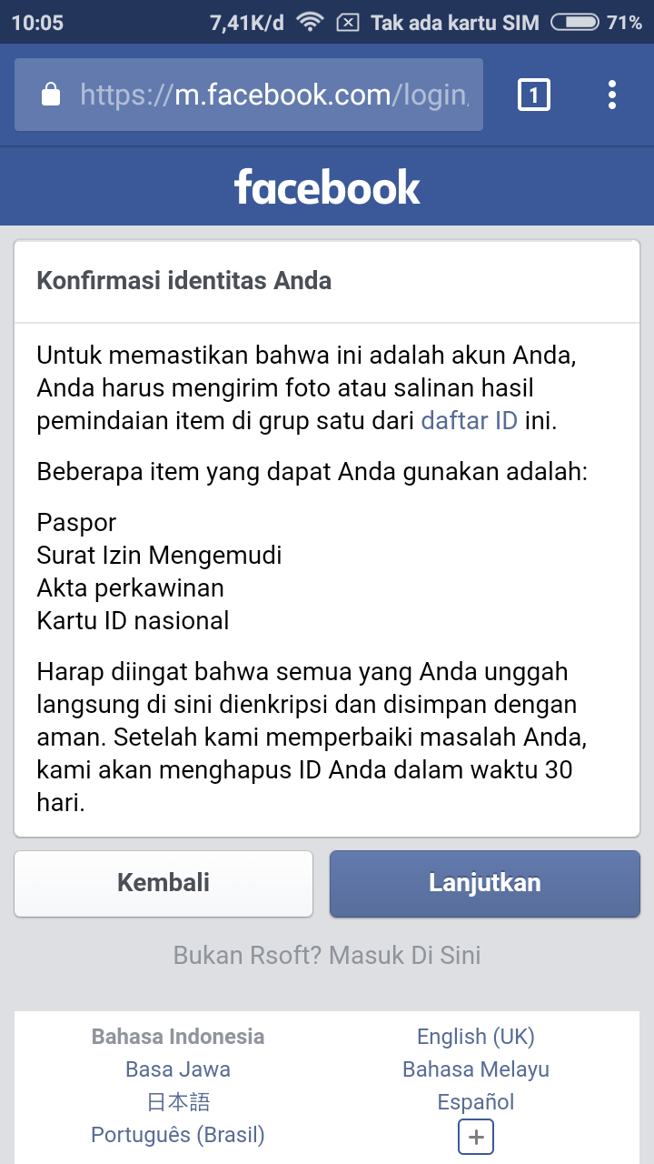 Cara Mengatasi Akun Facebook Minta Verifikasi Tanda Pengenal Reza Nauma Solusi Komputer Ponsel