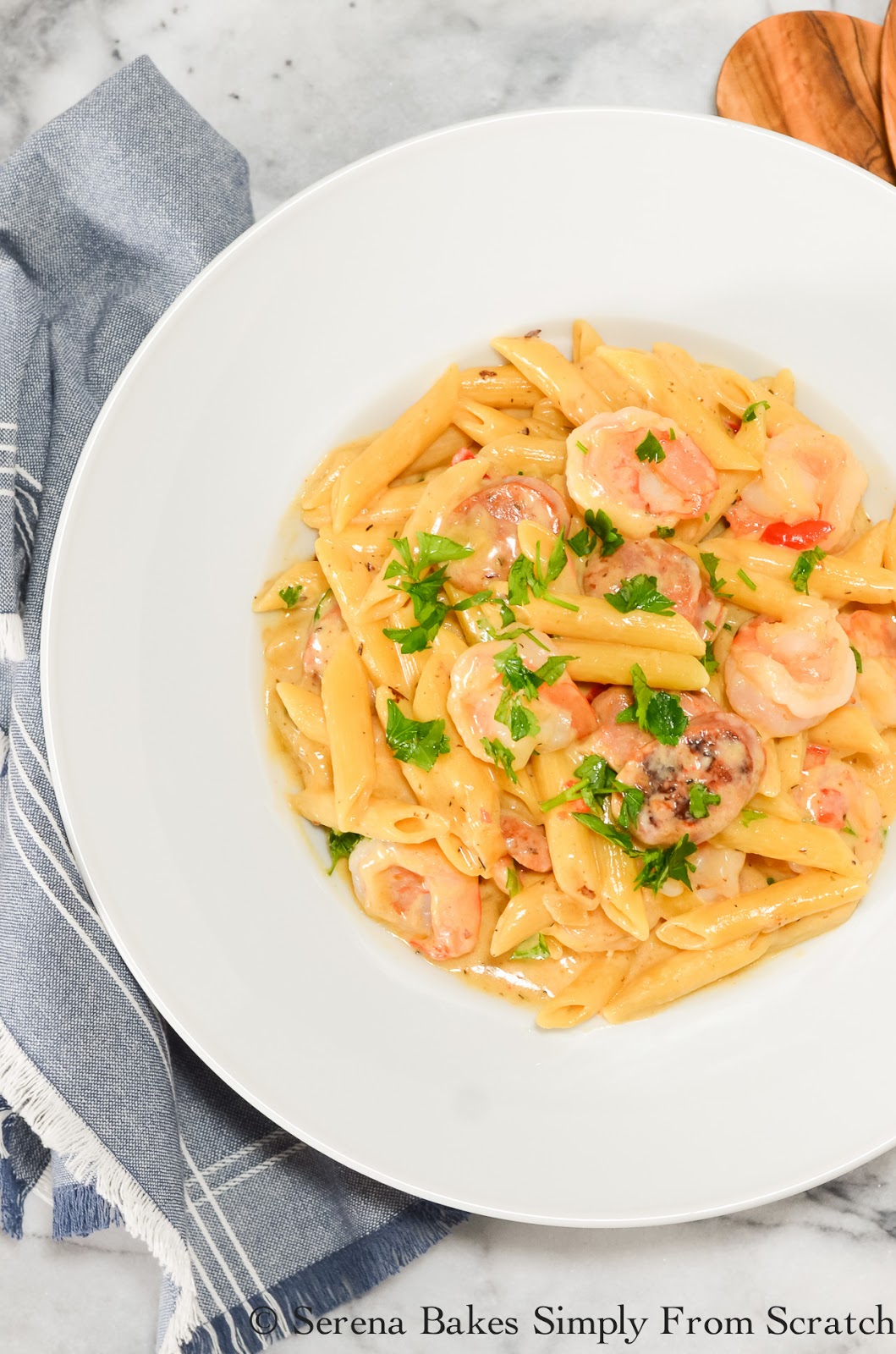 Cajun Shrimp Sausage Pasta | Serena Bakes Simply From Scratch