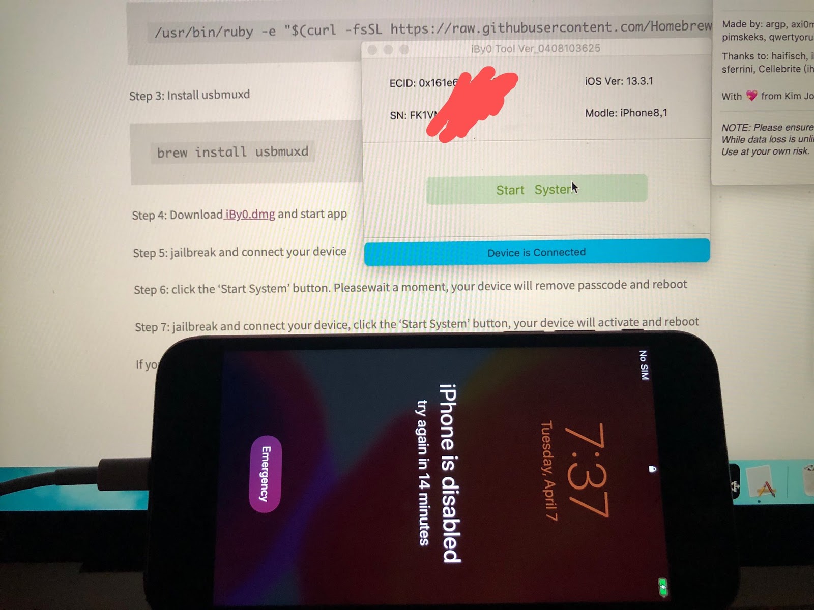 Untethered Bypass Passcode, Disabled iDevice Fix ALL (MAC Only)