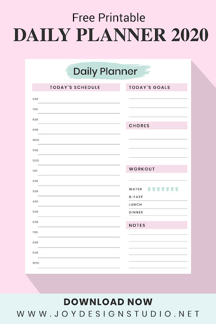 free printable daily planner page