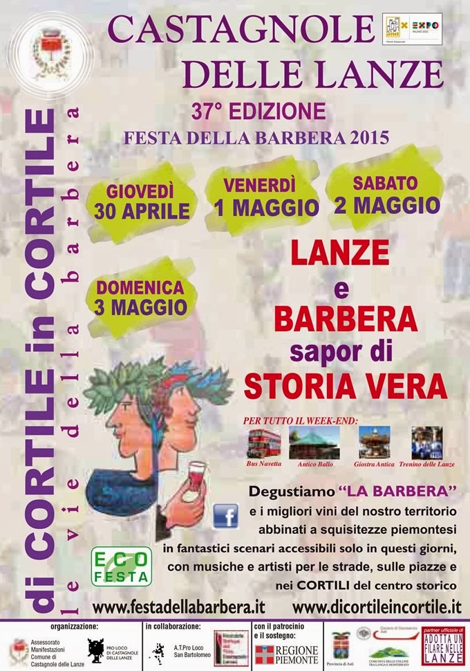 37ª Festa della Barbera 1, 2 e 3 maggio 2015 Castagnole delle Lanze (AT) 37ª Festa della Barbera 1, 2 e 3 maggio 2015 Castagnole delle Lanze (AT)