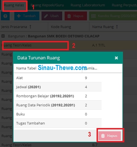 Cara Menghapus Ruang Di Aplikasi Dapodik Versi 2021 A Sinau Thewe Com