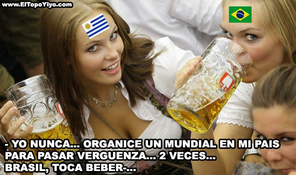 Meme de humor homenaje al 7-1 de Brasil Alemania - Yo nunca... Brasil vs Uruguay