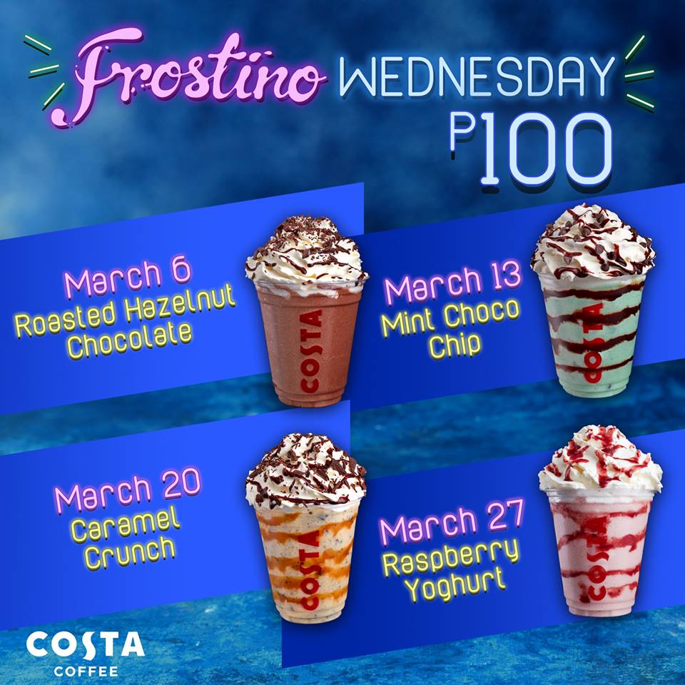 Manila Shopper Costa Coffee Frostino Wednesdays Promo Mar 2019