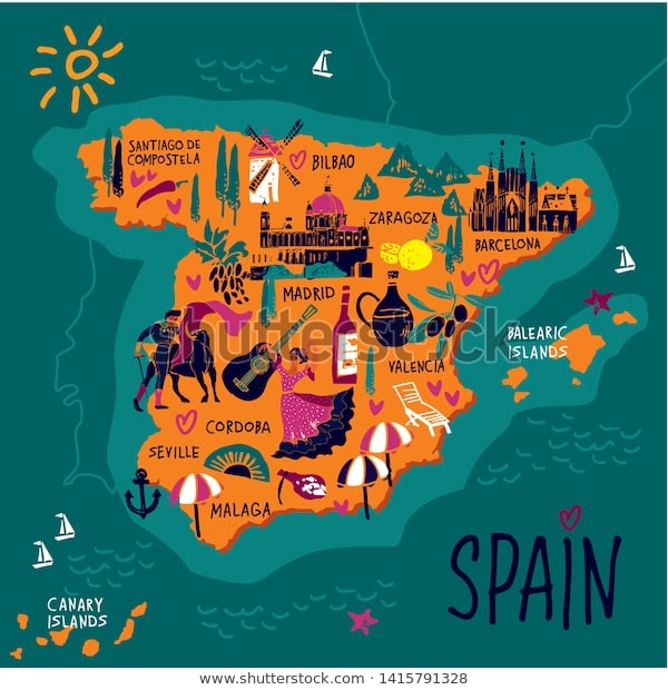 خريطة اسبانيا حاليا