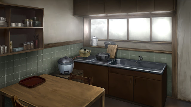 Anime Landscape: Anime Vintage Kitchen Background