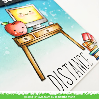 Thanks for Going the Distance Card by Samantha Mann for Lawn Fawn, YouTube Video, Handmade Cards, Card Making, Die Cuts, Distress Inks, Ink Blending, Teacher Appreciation, #lawnfawn, #youtube #video #distressinks #inkblending #teacherappreciation #cards #cardmaking #handmadecards