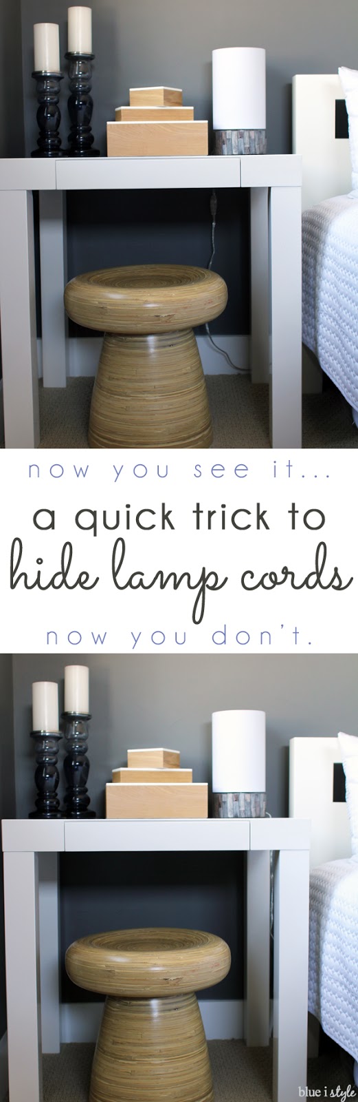 {five minute friday} An Easy Trick to Hide Lamp Cords Blue i Style
