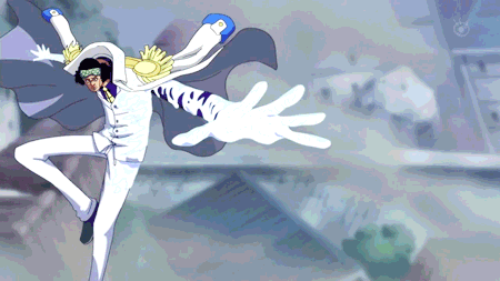 อาโอคิจิยิงหอกน้ำแข็งใส่ลูฟี่ @ One Piece