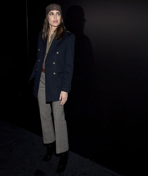 Charlotte Casiraghi attended Saint Laurent's Women's wear Fall/Winter 2020/2021 fashion show held as part of the Paris Fashion Week