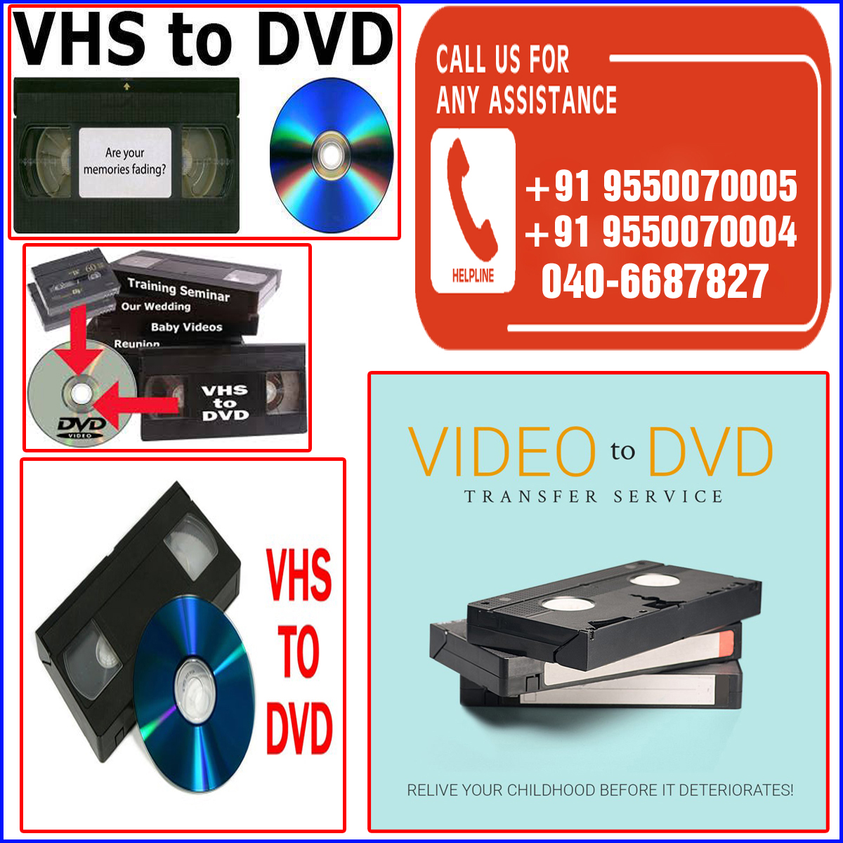 VCR VHS Cassette to DVD Conversion,HI8 VCR VHS Cassette DVD,VIDEO