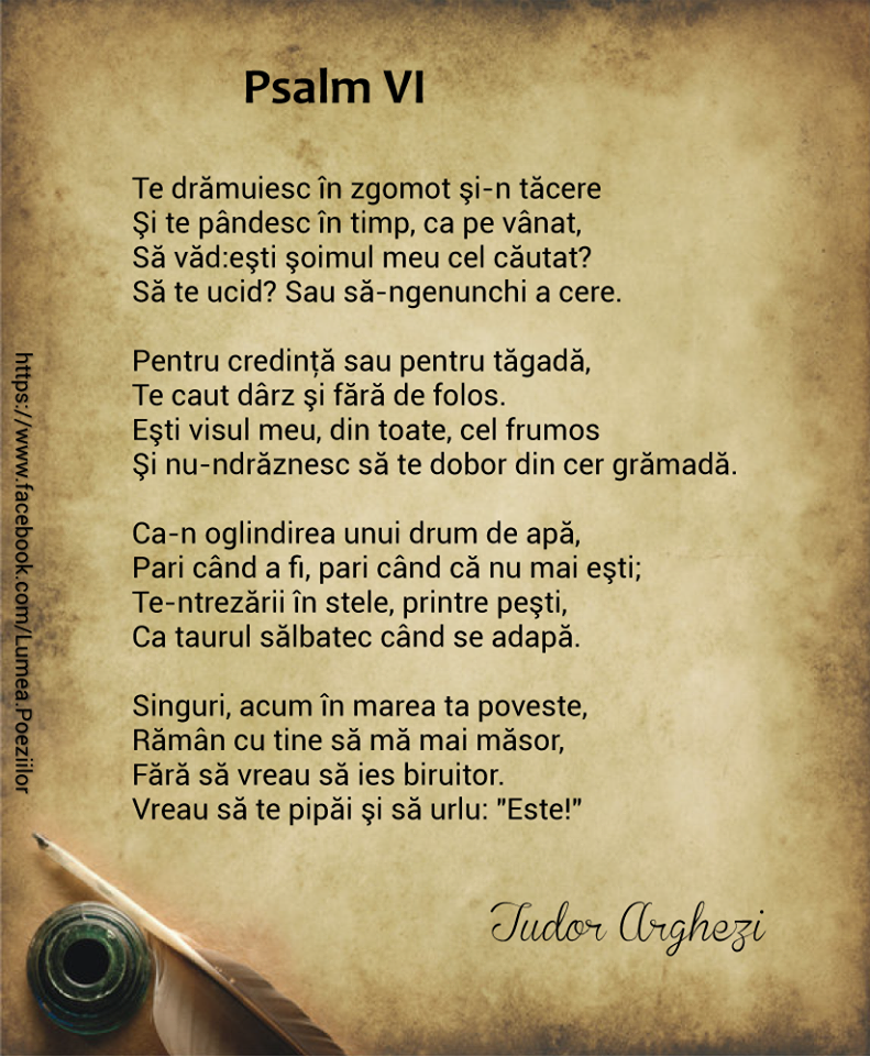 Psalm 6 Tudor Arghezi Comentariu Moara lui Gelu: Lumea Poeziilor - Tudor ARGHEZI