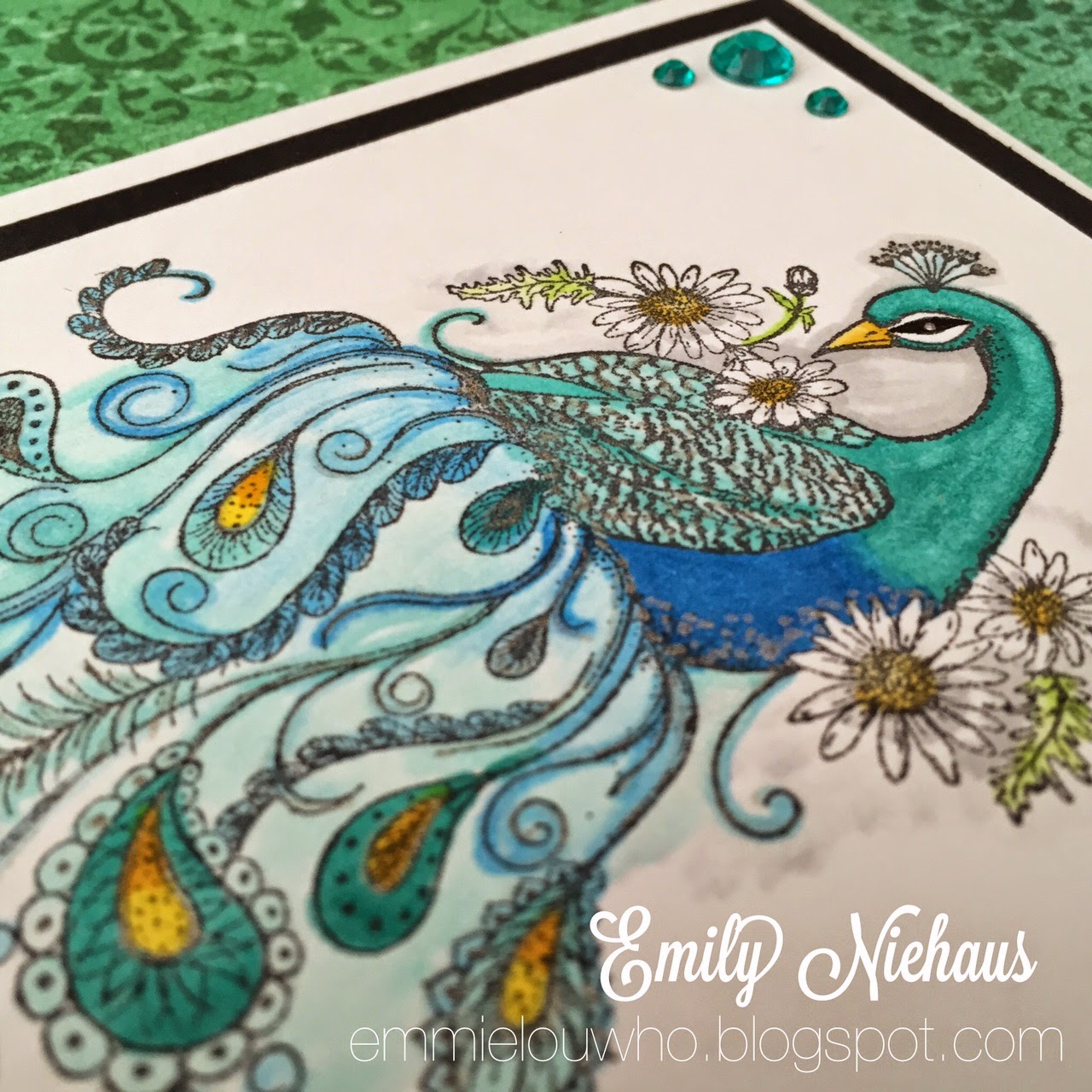 EmmieLou Who...Stamps & You! Heartfelt Creations Peacock Paisley and
