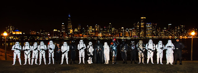 Imperial Forces posing in front of Chicago skyline