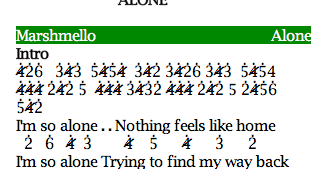 Not Angka Pianika Lagu Marshmello Alone Not Angka