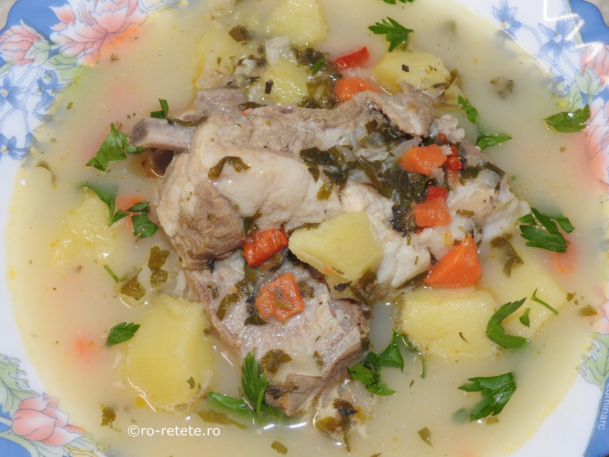 Reteta ciorba de oase garf afumate de porc Bucataria Sorinei