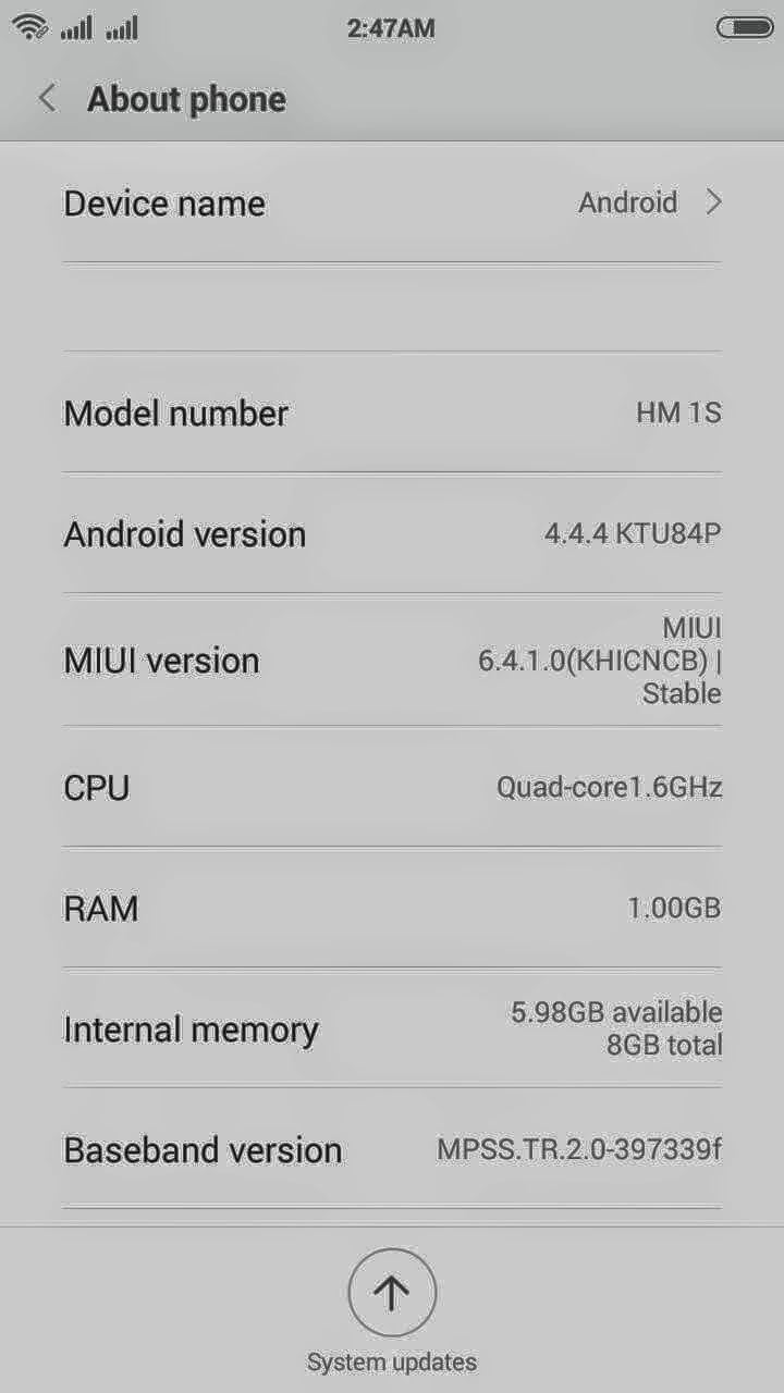 Custom ROM Unofficial MIUI 6 for Xiaomi Redmi 1s 