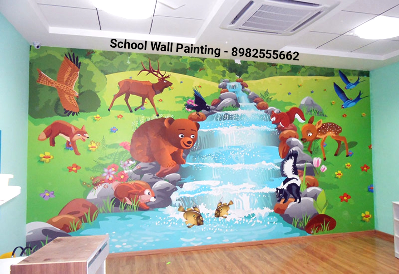 Playschool Wall Painting,Nursery School Wall Painting Artist,School