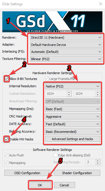 plugin settings hardware settings